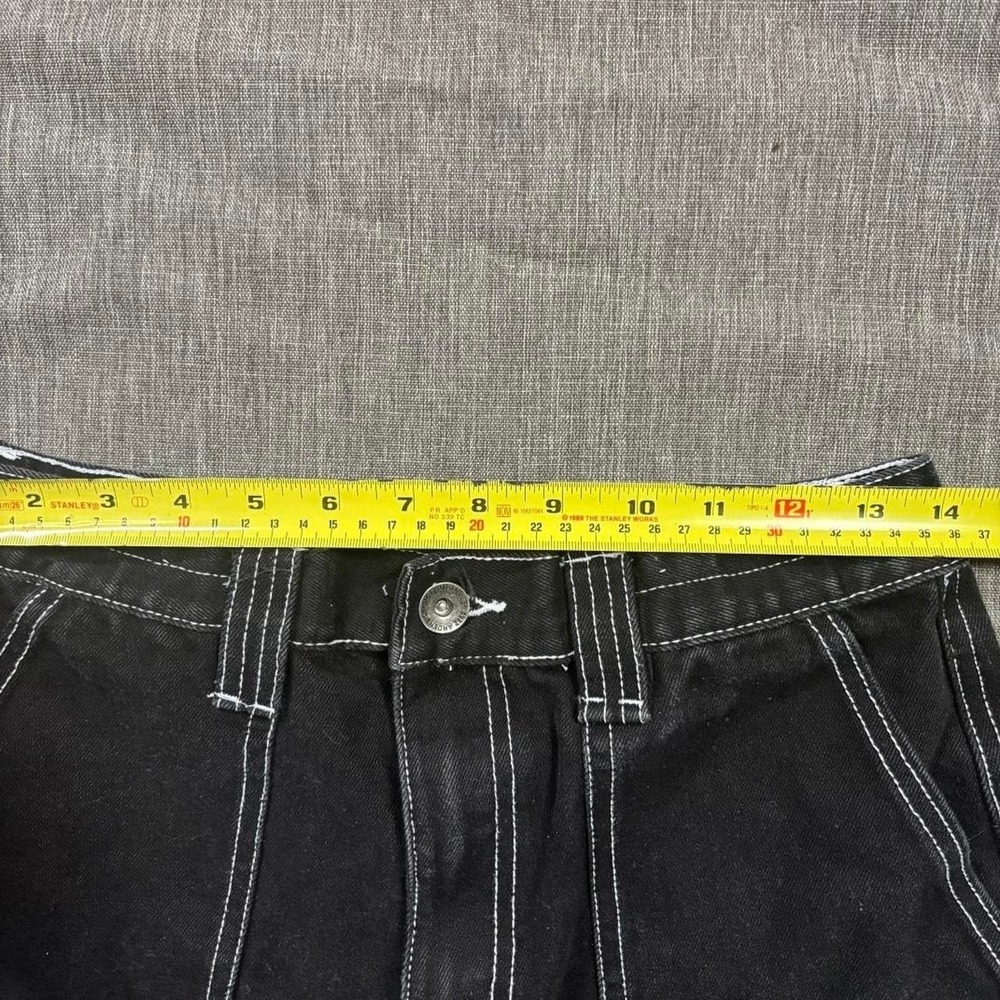 Ardene baggy black cargo pants with white stitching - 7 - Picture 5 of 7